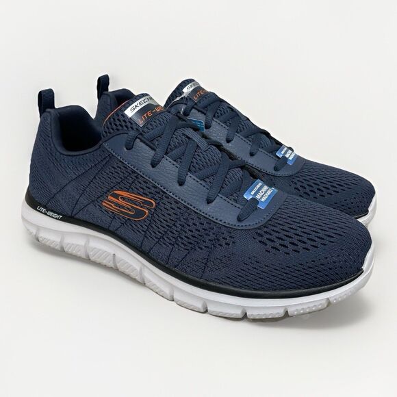 Skechers Track Moulton Athletic Shoe Size 11 Men Sneaker Navy Blue Orange 232081 main image 5